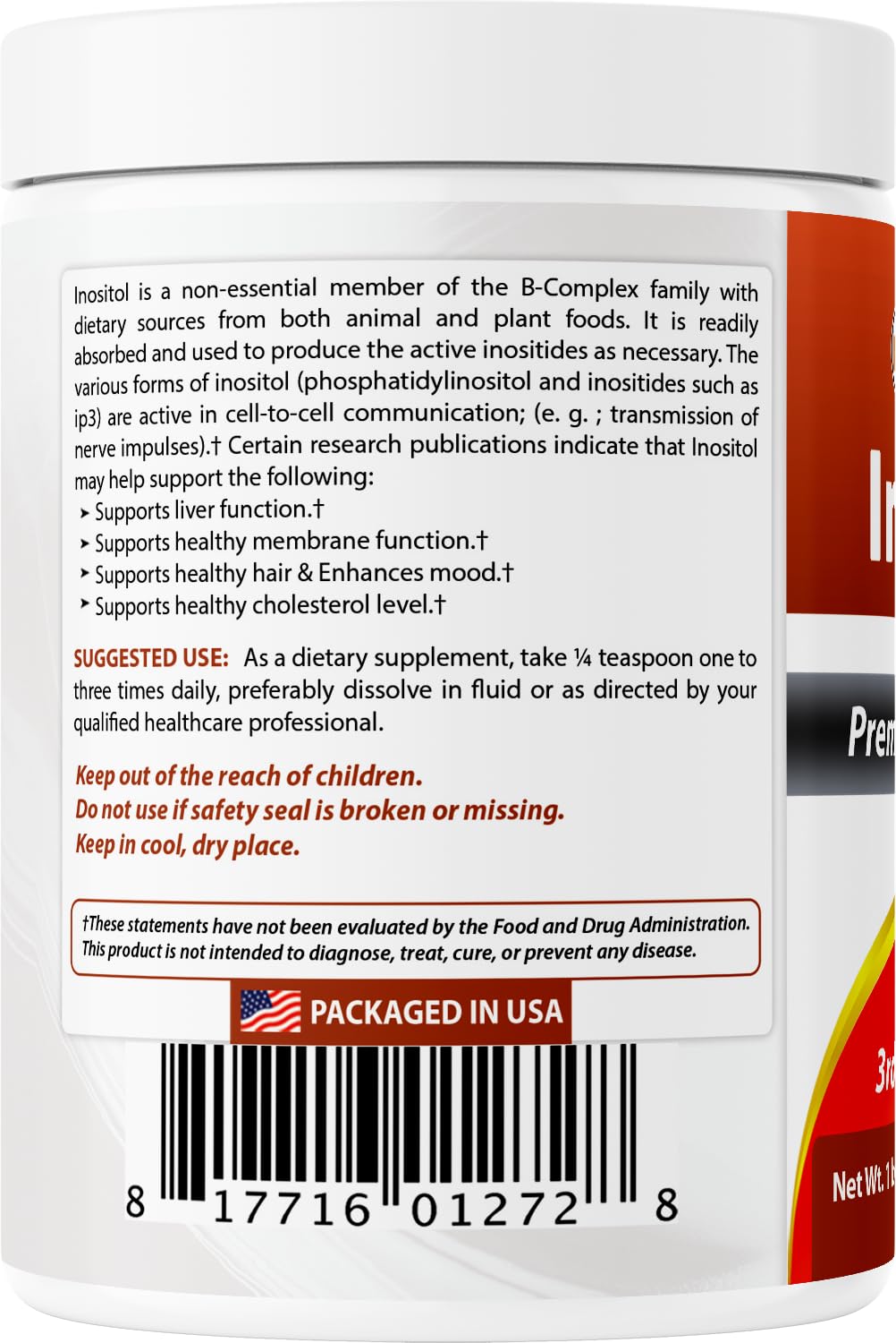 Best Naturals Pure Inositol Powder ideal para bebidas diarias