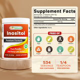 Best Naturals Pure Inositol Powder porcion 850 mg para cada toma