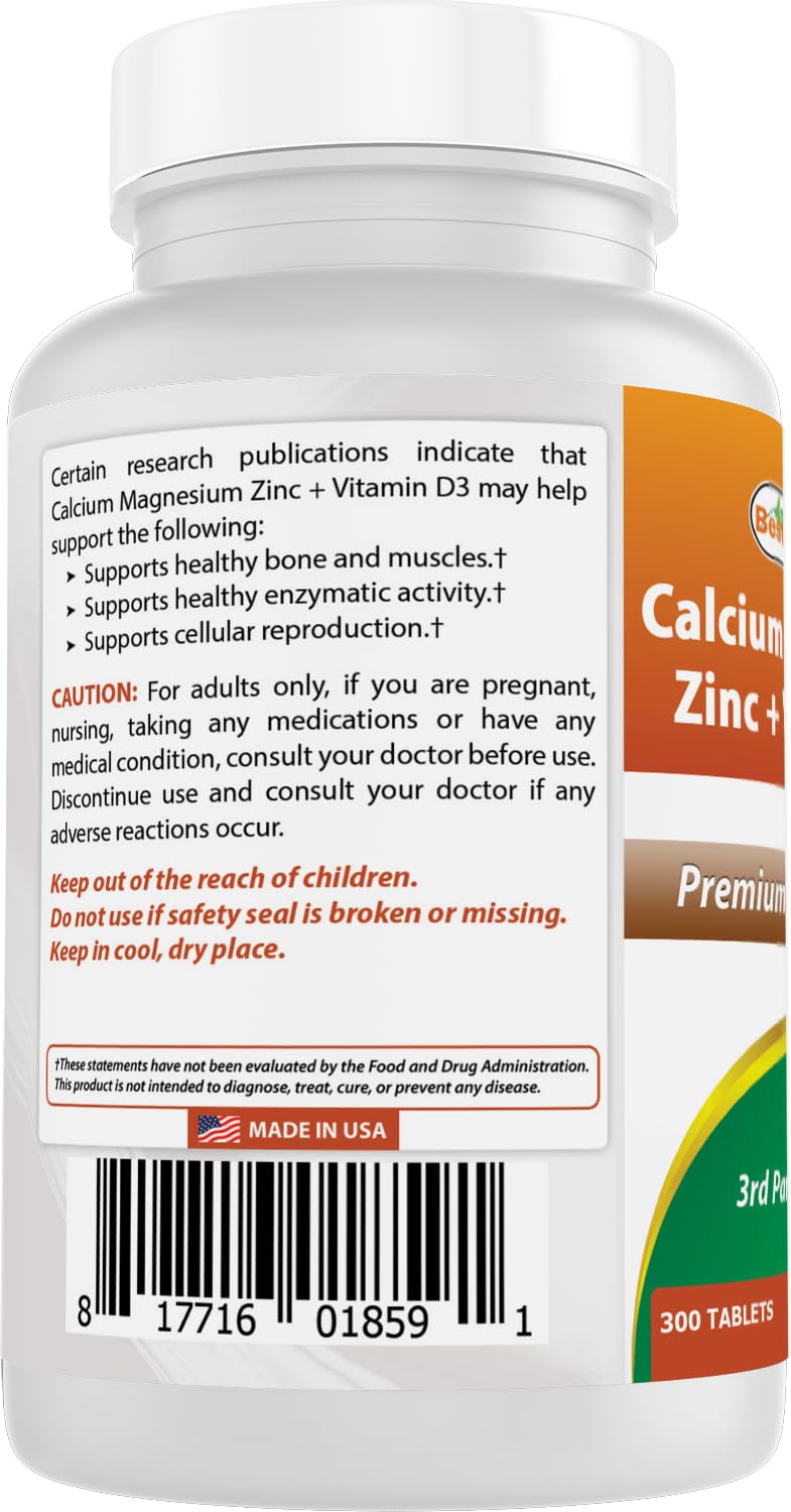 Ritual diario con Best Naturals calcio magnesio zinc d3