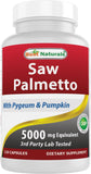 Best Naturals Saw Palmetto, botella con 120 cápsulas para suministro de 60 días.