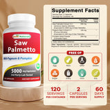 Best Naturals Saw Palmetto, cápsulas fáciles de tragar para uso diario.