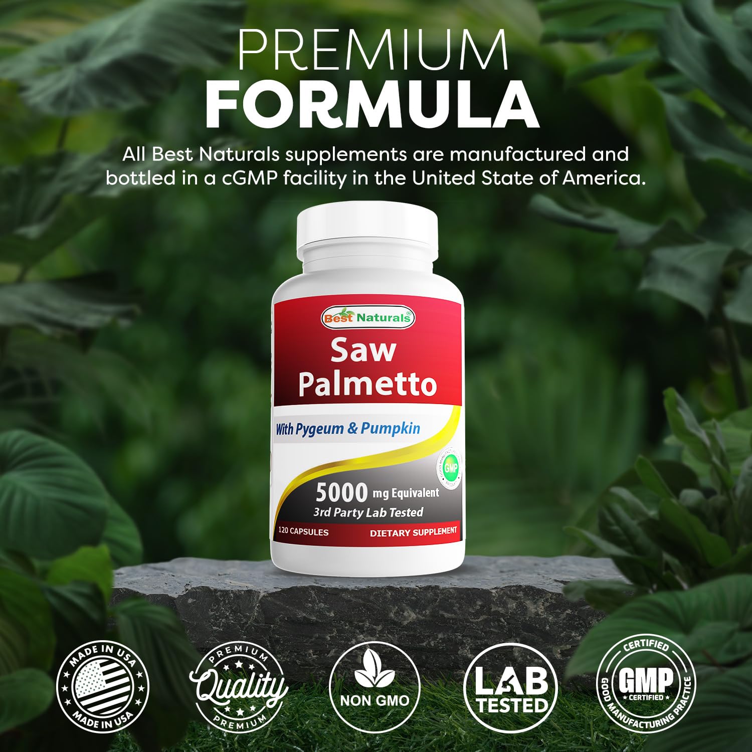 Polvo de semilla de calabaza en la fórmula de Best Naturals para soporte nutricional.