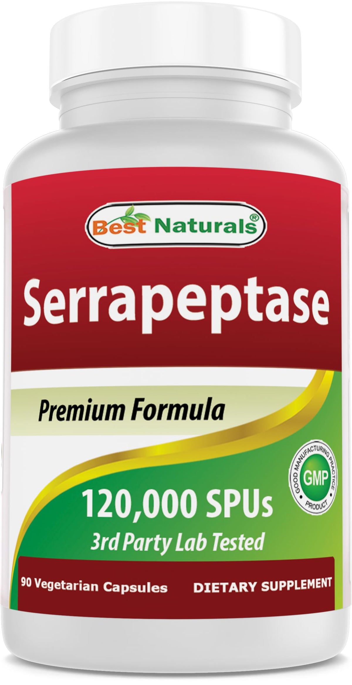 Best Naturals Serrapeptase botella de 120000 SPUs para uso diario