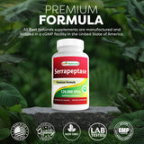 Cápsulas de Best Naturals Serrapeptase brillantes y fáciles de tragar