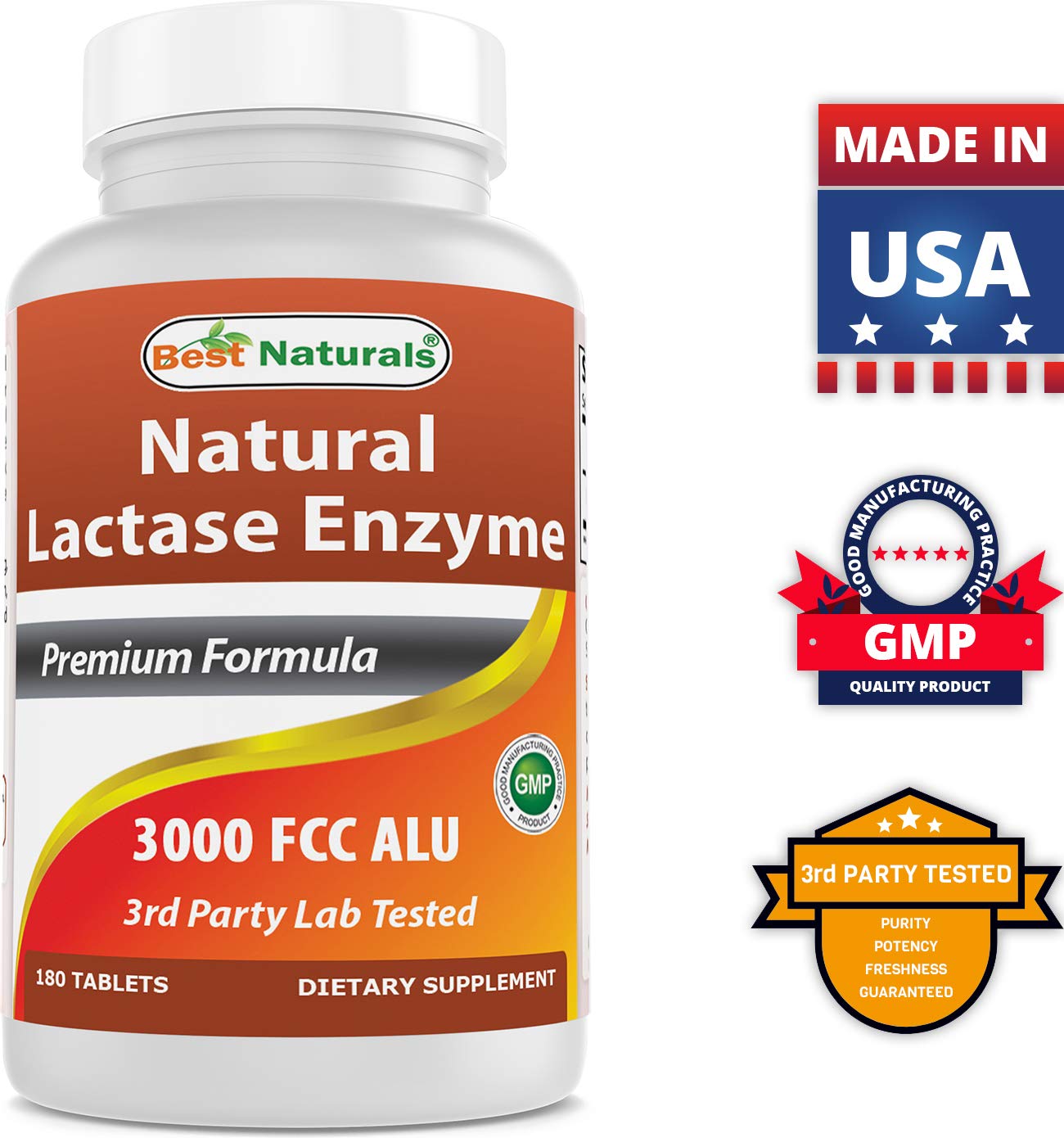 Best Naturals lactasa sin OGM para una digestión más suave.