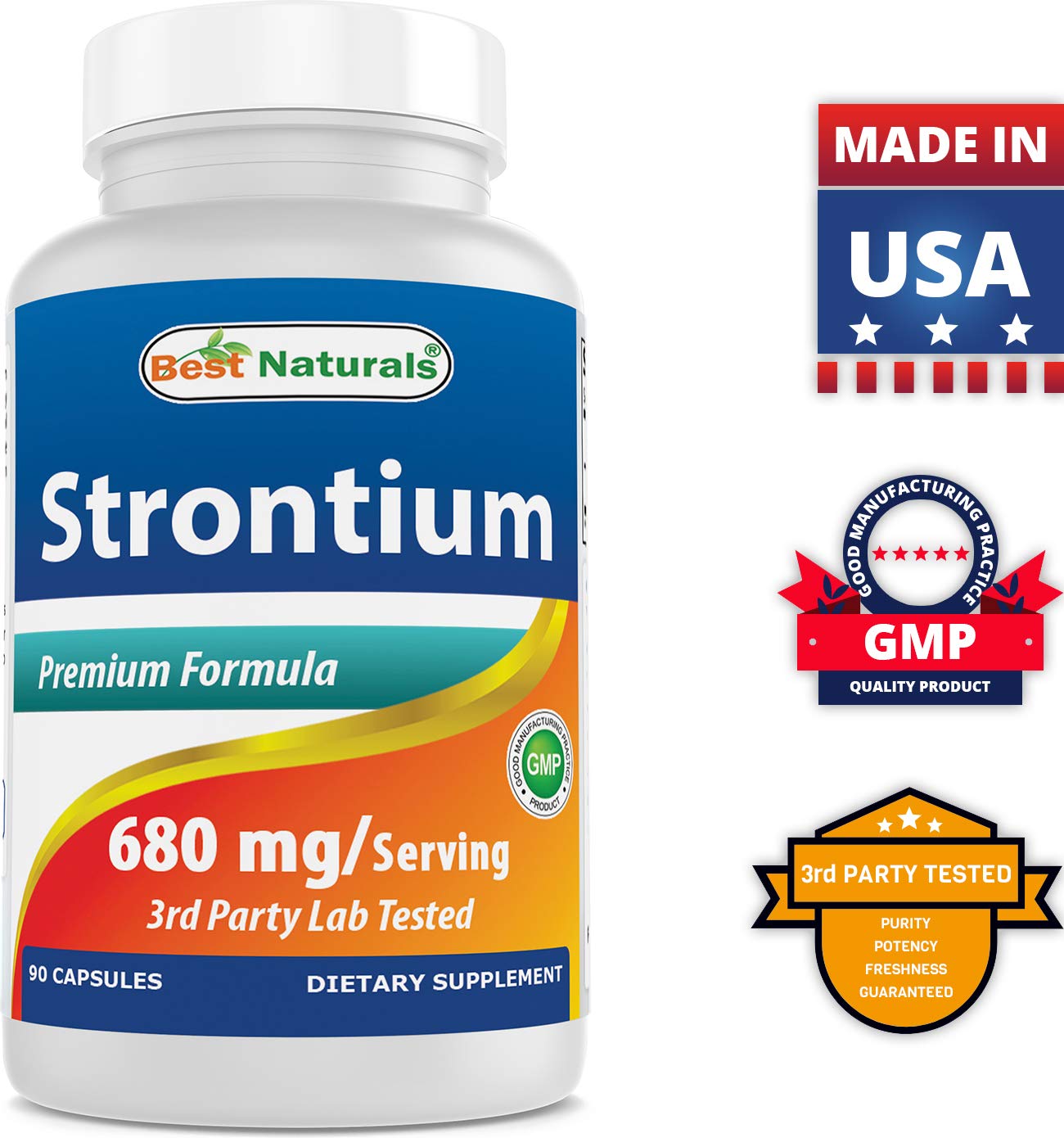 Best Naturals Strontium Bone Formula, caja: presentación lista para venta online.
