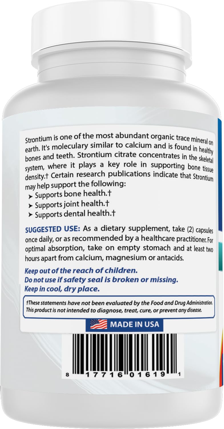 Best Naturals Strontium Bone Formula, fabricación en EE. UU.: estándares GMP y FDA.