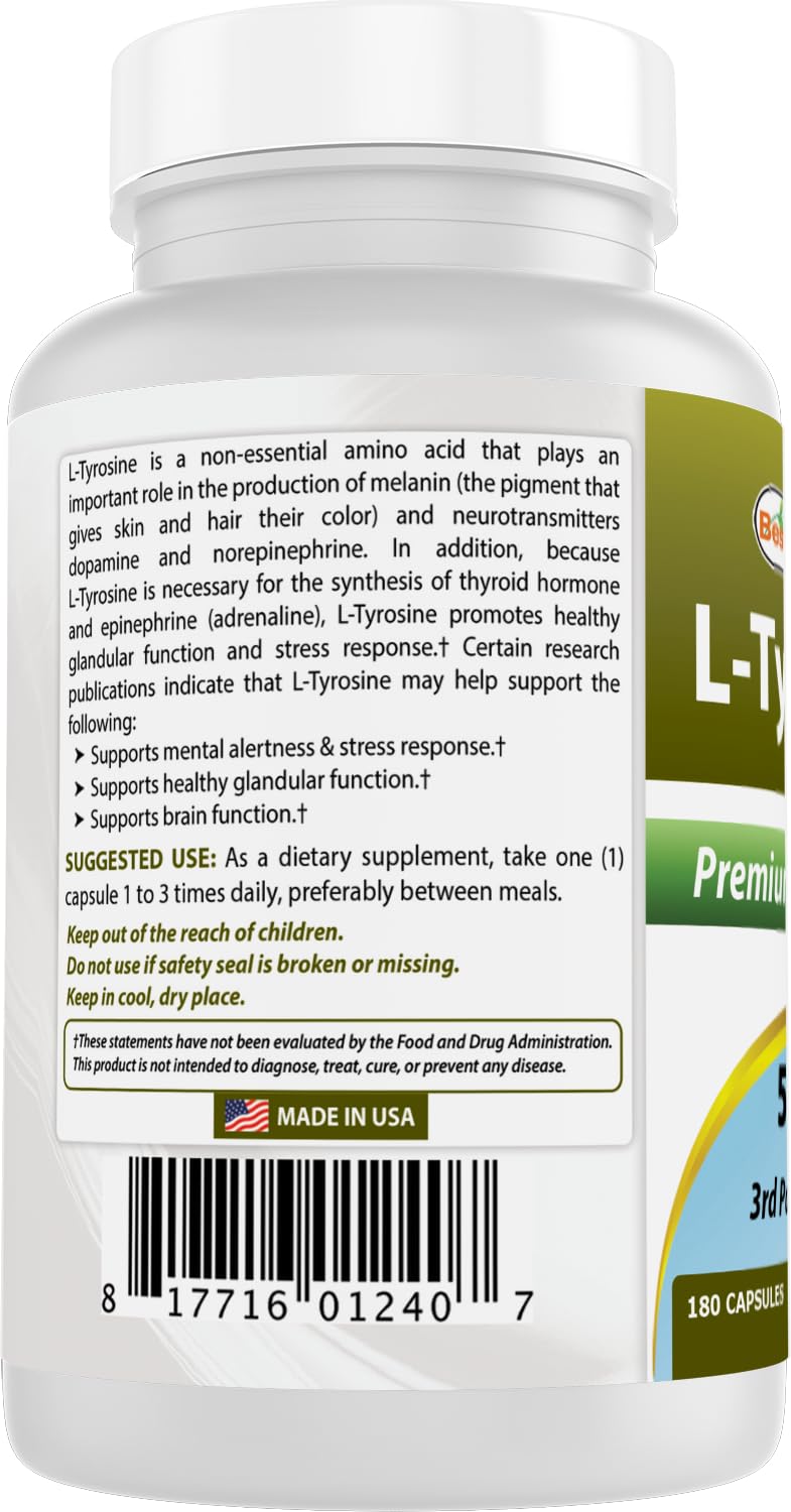 Best Naturals L-Tirosina lista para consumo diario.