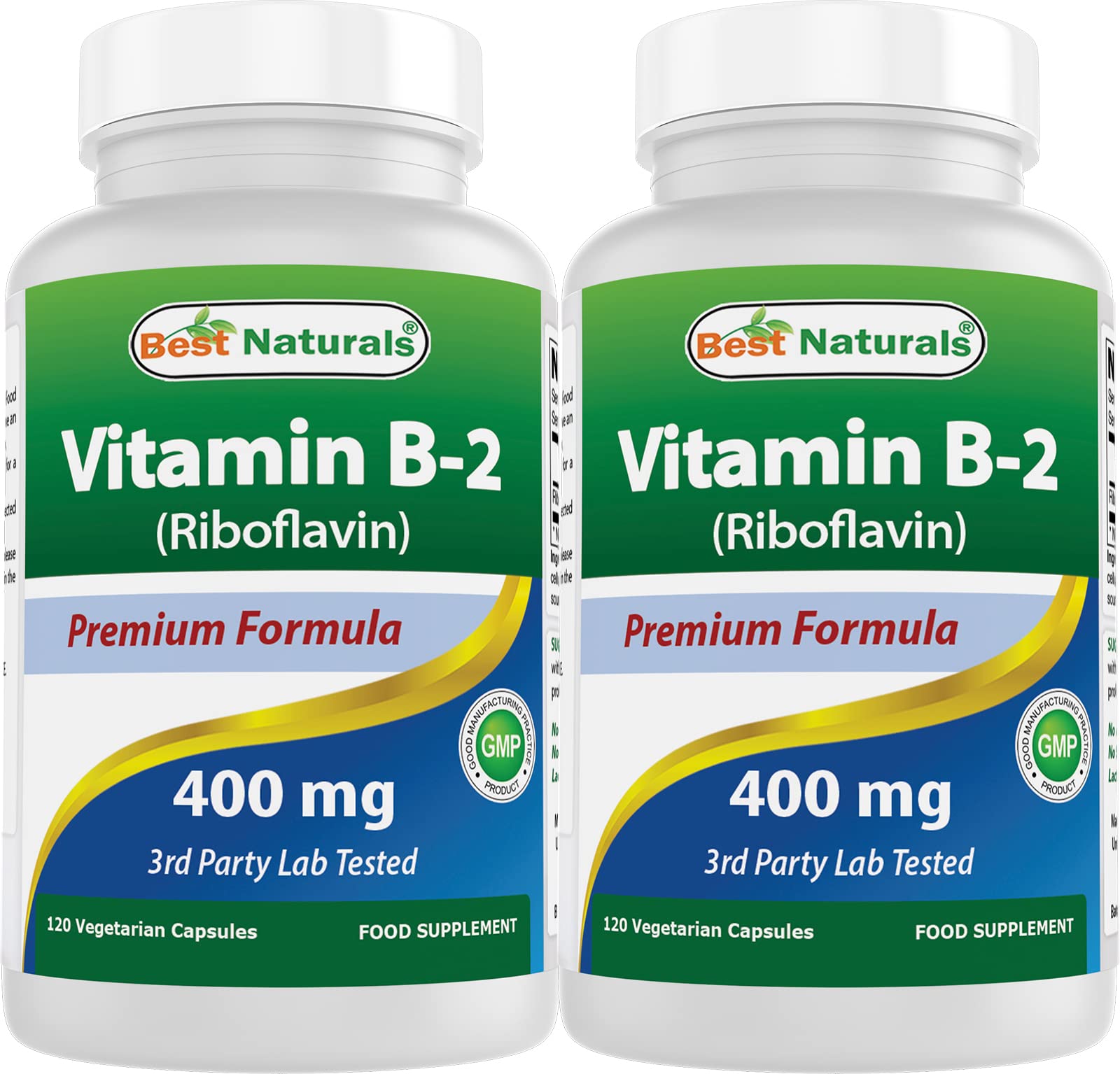 Best Naturals Vitamina B2 Riboflavina 400 mg en botella: energía diaria gracias a cápsulas vegetales
