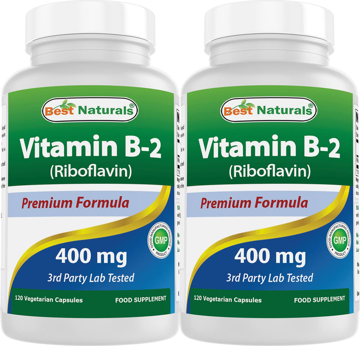 Best Naturals Vitamina B2 Riboflavina 400 mg en botella: energía diaria gracias a cápsulas vegetales