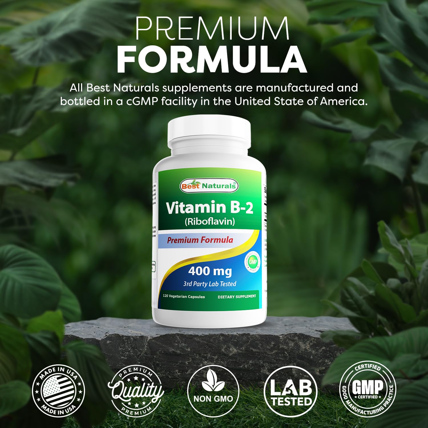 Best Naturals Vitamina B2 Riboflavina 400 mg dos cajas para ahorro y conveniencia