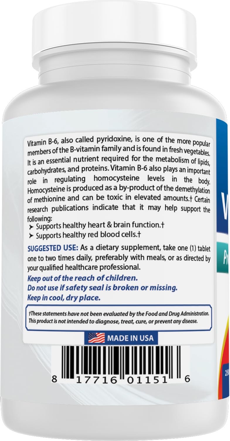 Best Naturals Vitamina B6 50 mg, detalles de ingredientes y calidad