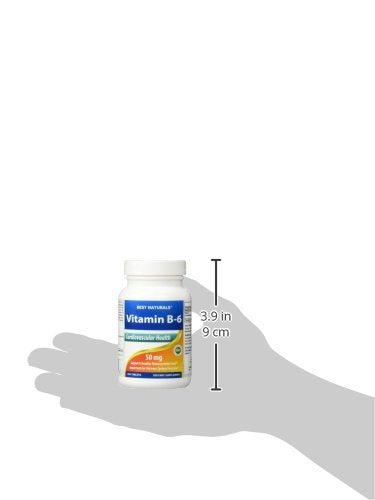 Best Naturals Vitamina B6 50 mg, empaque visible y lectura rápida