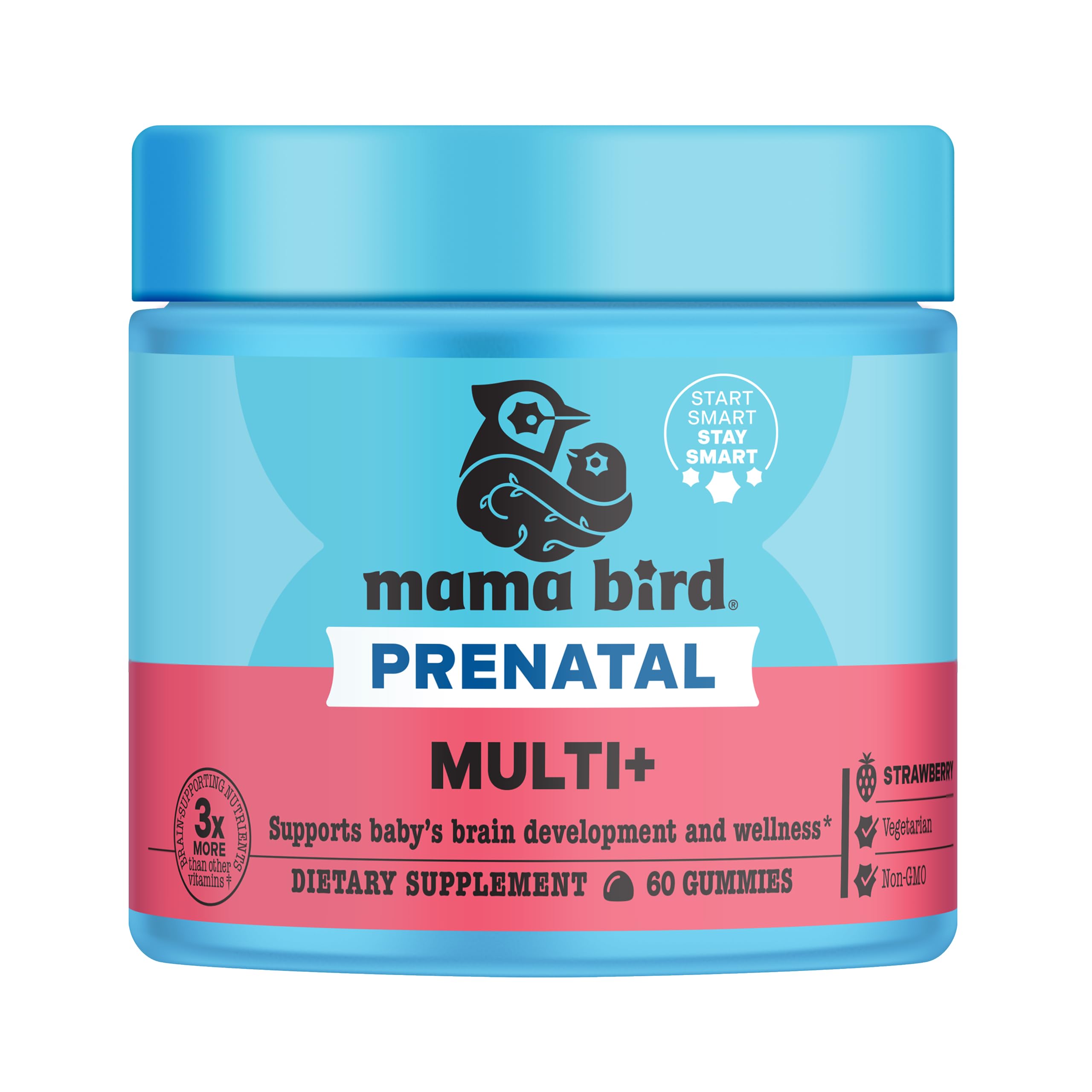 Gomitas fresa de Best Nest Wellness Mama Bird Prenatal Multi Plus para energía diaria