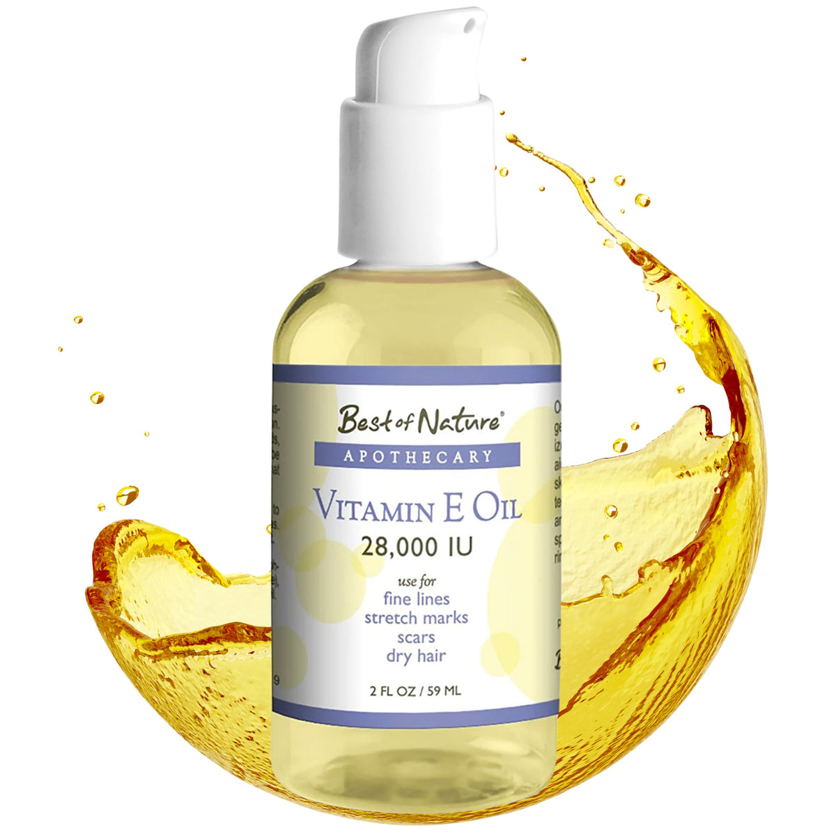 Best of Nature Vitamina E en botella, aceite fraccionado de coco, absorción rápida.