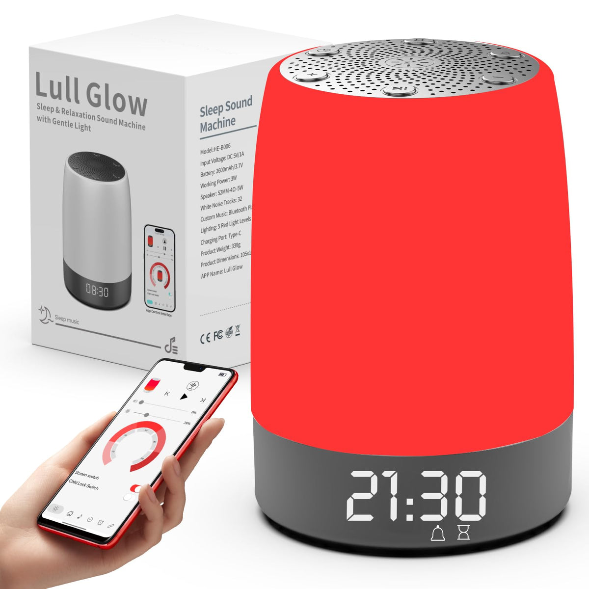 Bestkid lampara luz roja con 5 ondas para un sueño suave.