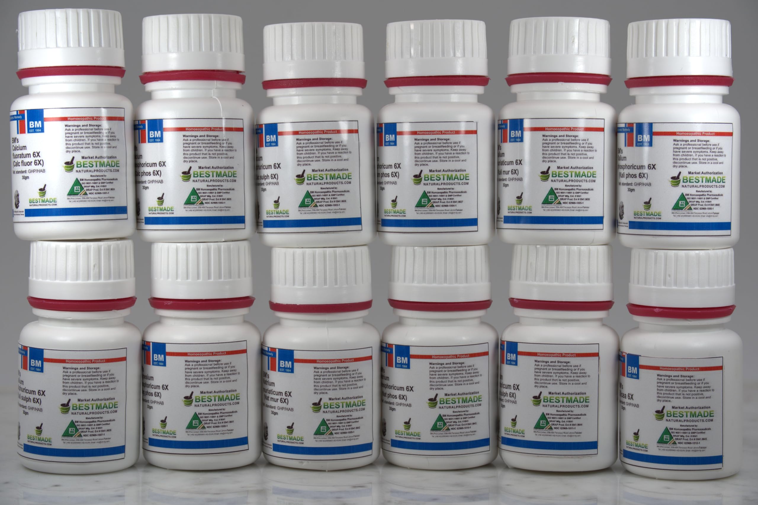 Bestmade Sales tisulares Schüssler, conjunto de 12 sales, guía simple para desequilibrios menores.