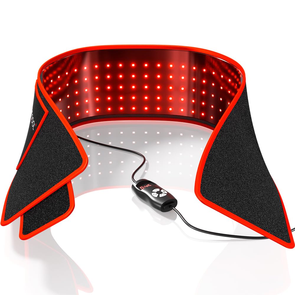 BestQool cinturon terapia luz roja frontal para alivio muscular diario.