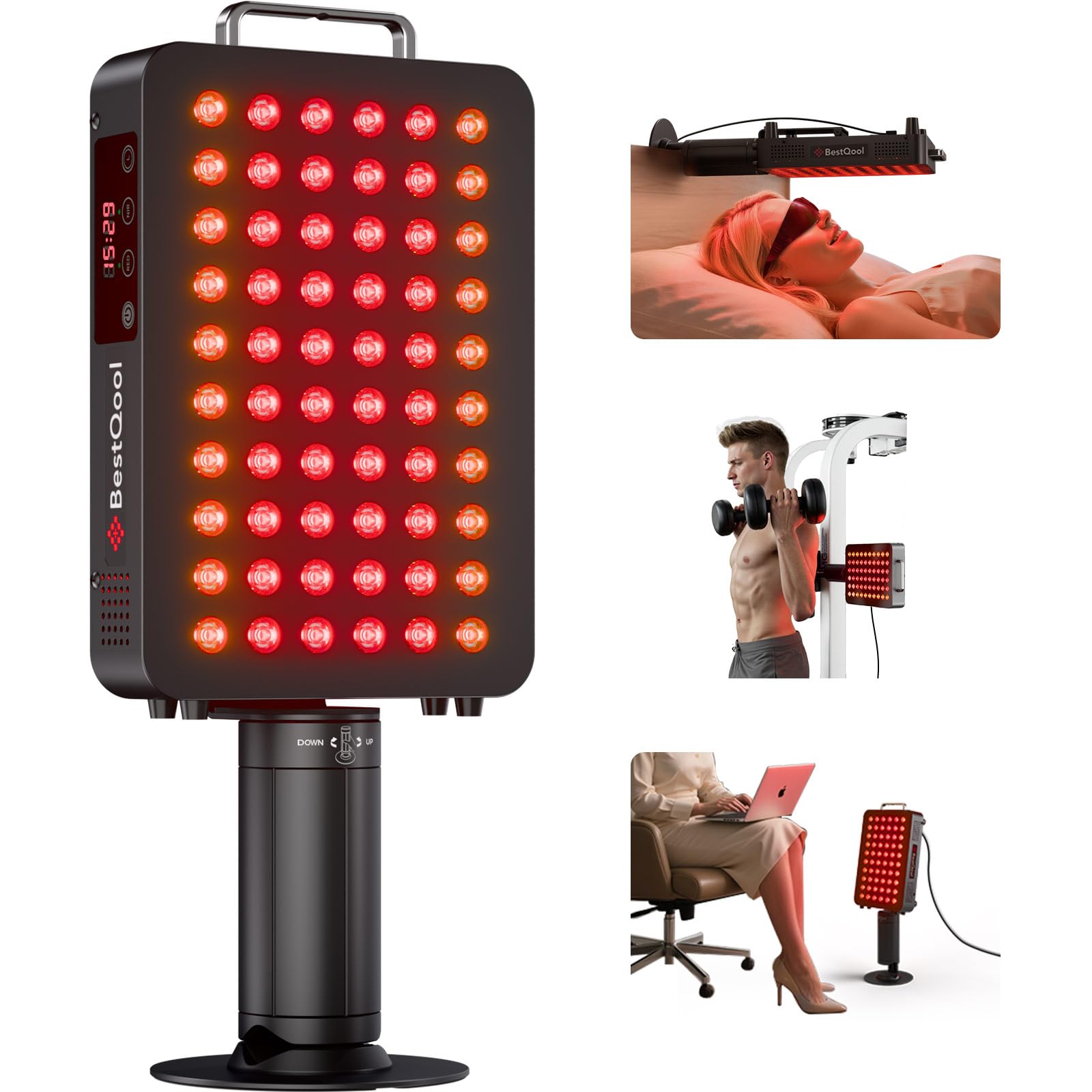 BestQool panel luz roja irradiancia alta para tratamiento focalizado.