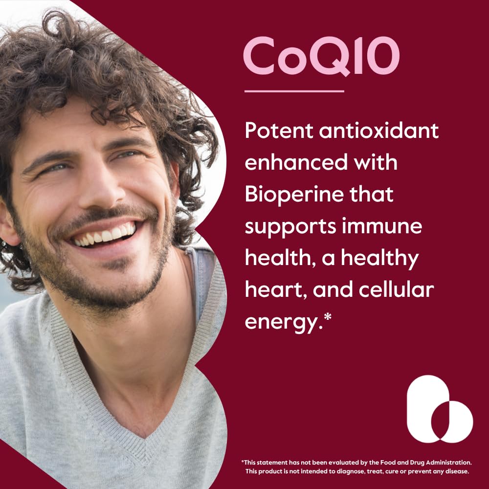 CoQ10 con Bioperine mejora la absorción de nutrientes.