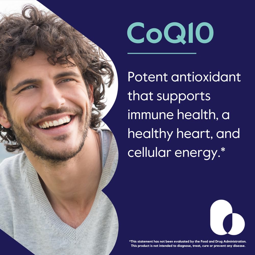 Etiqueta de Bestvite CoQ10 destacando origen natural y beneficios.