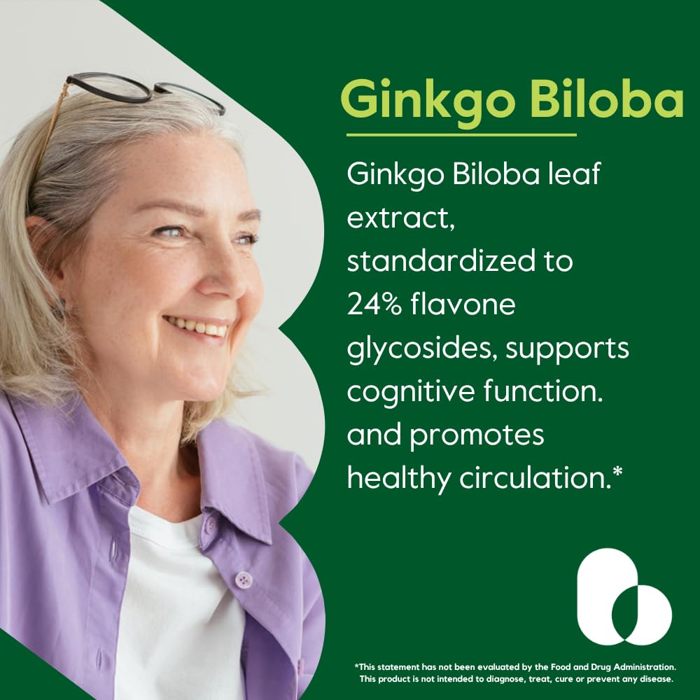 Cápsulas BESTVITE Ginkgo Biloba en mano, formato práctico para concentración diaria.