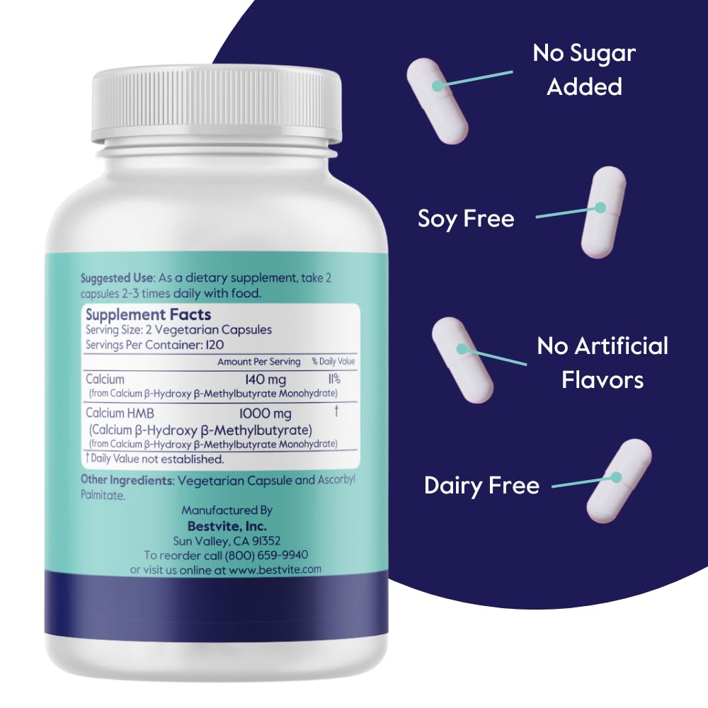 BESTVITE HMB 1000mg cápsulas: recuperación muscular tras entrenamientos