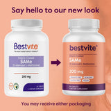 Etiqueta de BESTVITE SAM-e 200 mg mostrando origen italiano