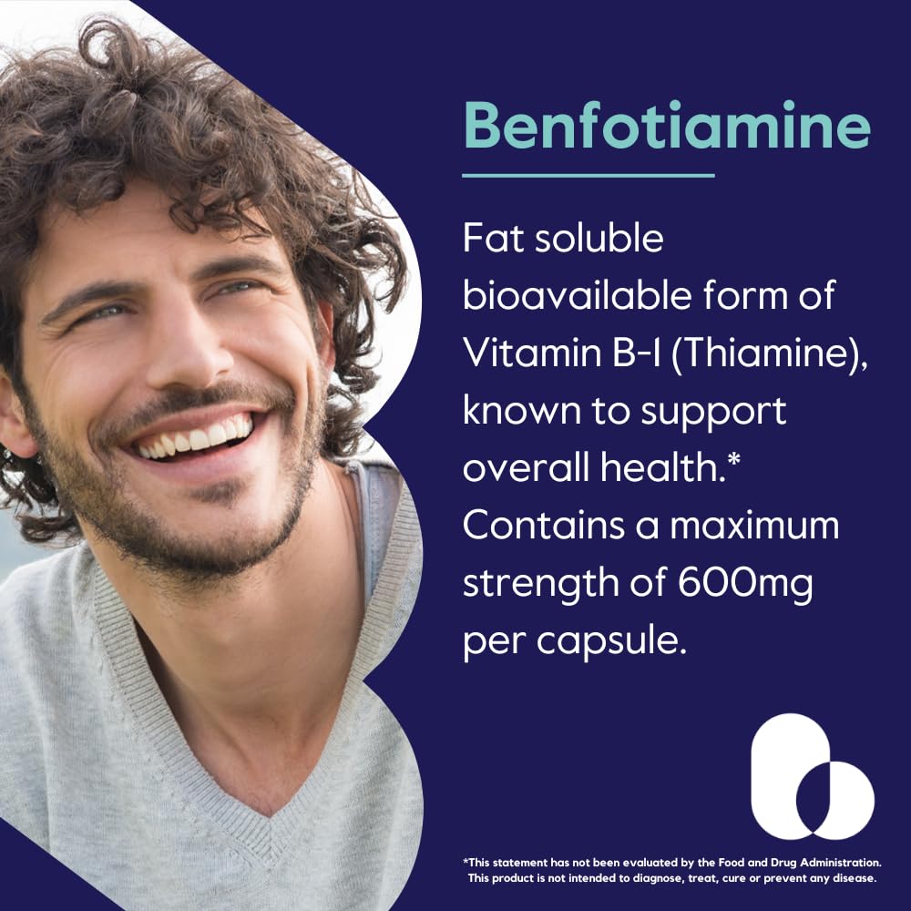 BESTVITE Ultra Benfotiamina, cápsula 600 mg para energía sostenida y apoyo nervioso.