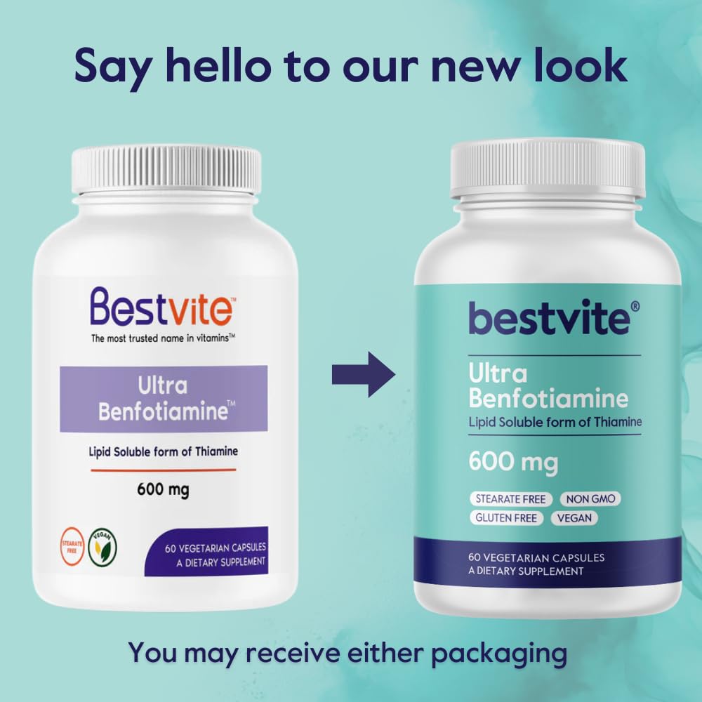 BESTVITE Ultra Benfotiamina, dosis diaria sugerida para apoyo general del bienestar.