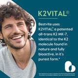 Cápsulas vegetarianas BESTVITE K2 100 mcg MK-7 para metabolismo del calcio