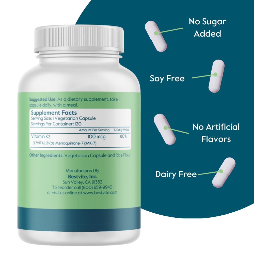 Etiqueta con K2VITAL patentado en el envase BESTVITE