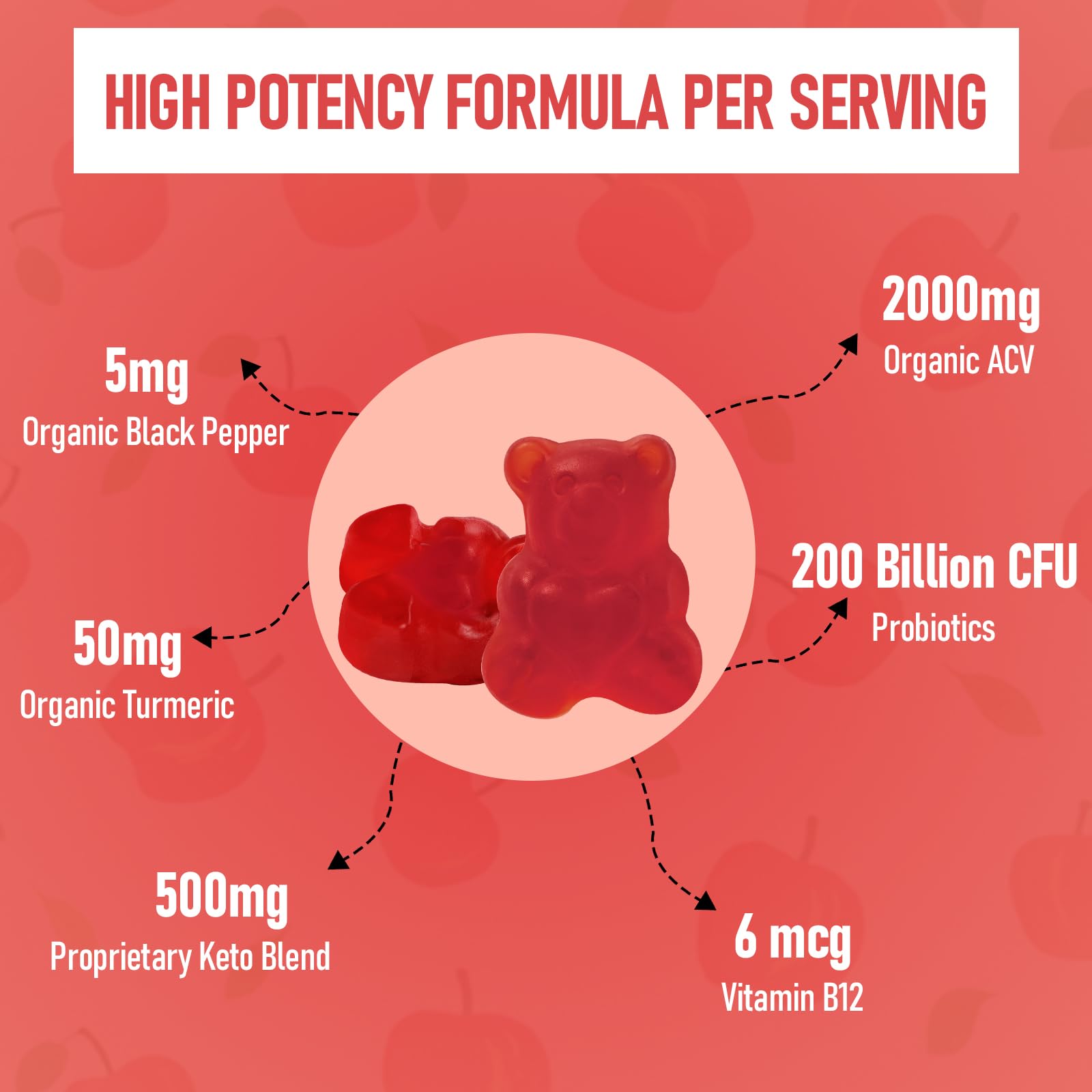 Bestwekk ACV Gummies con probióticos para apoyo digestivo diario.