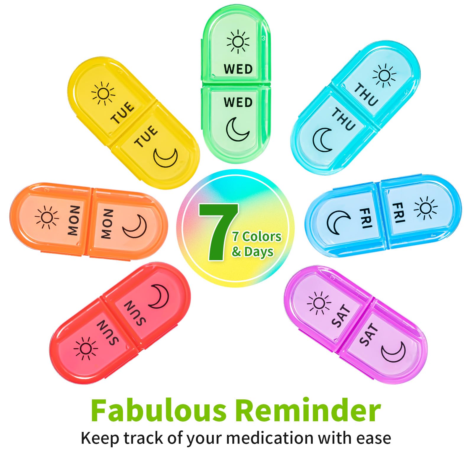 Betife 7 colores brillantes para identificar días y noches