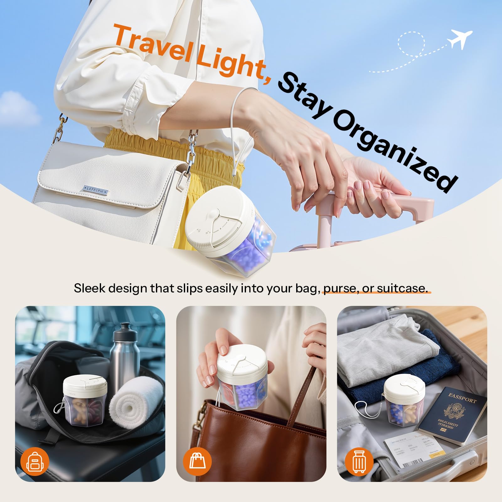 Betife dispensador de pastillas con 7 compartimentos y divisor removible