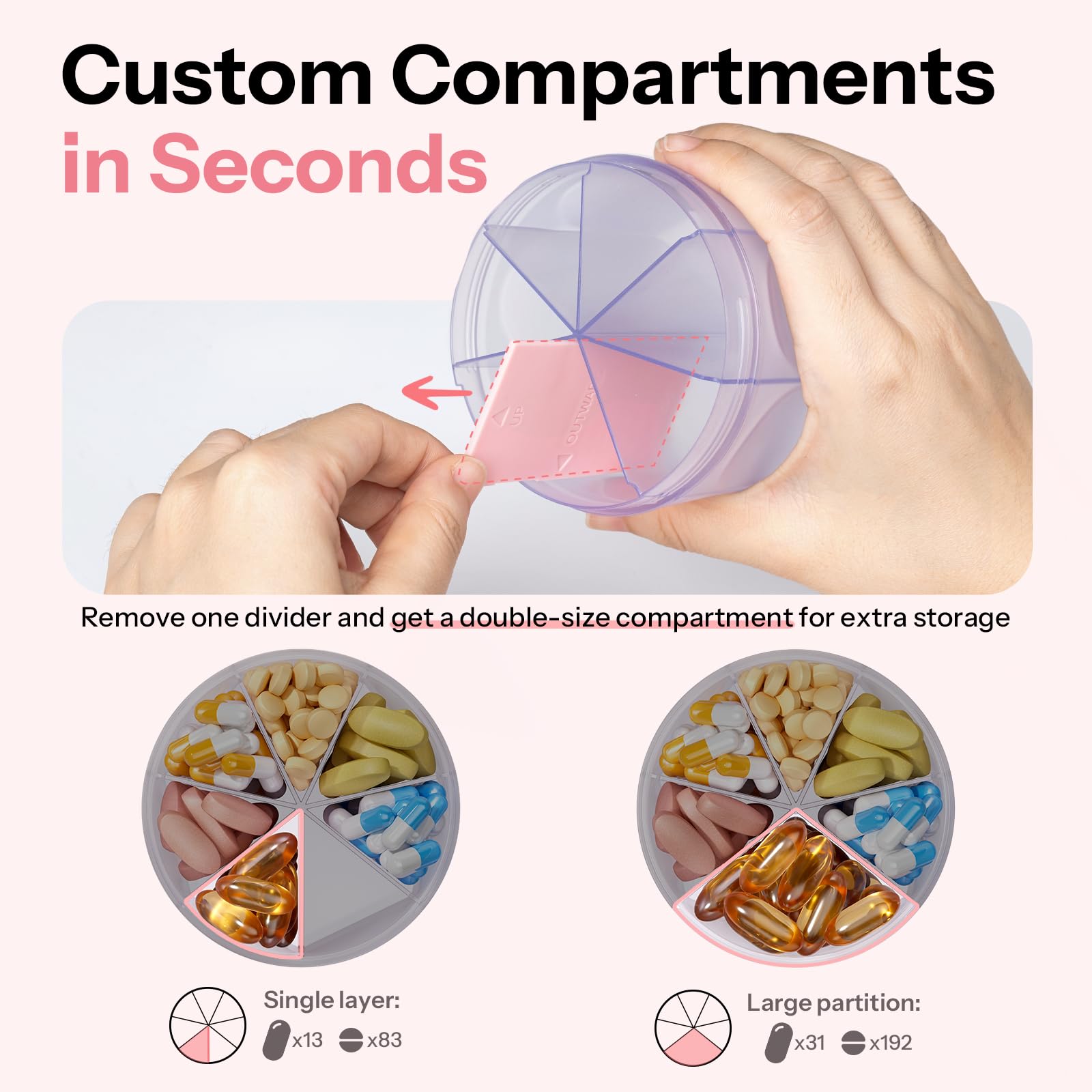 Betife Cute tapa rosada y cuerpo translúcido para viaje