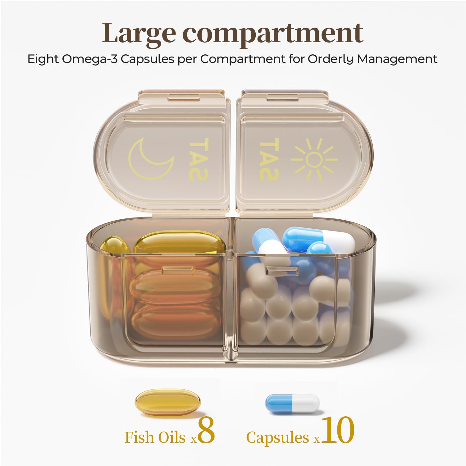 Betife organizador de píldoras grande: capacidad semanal