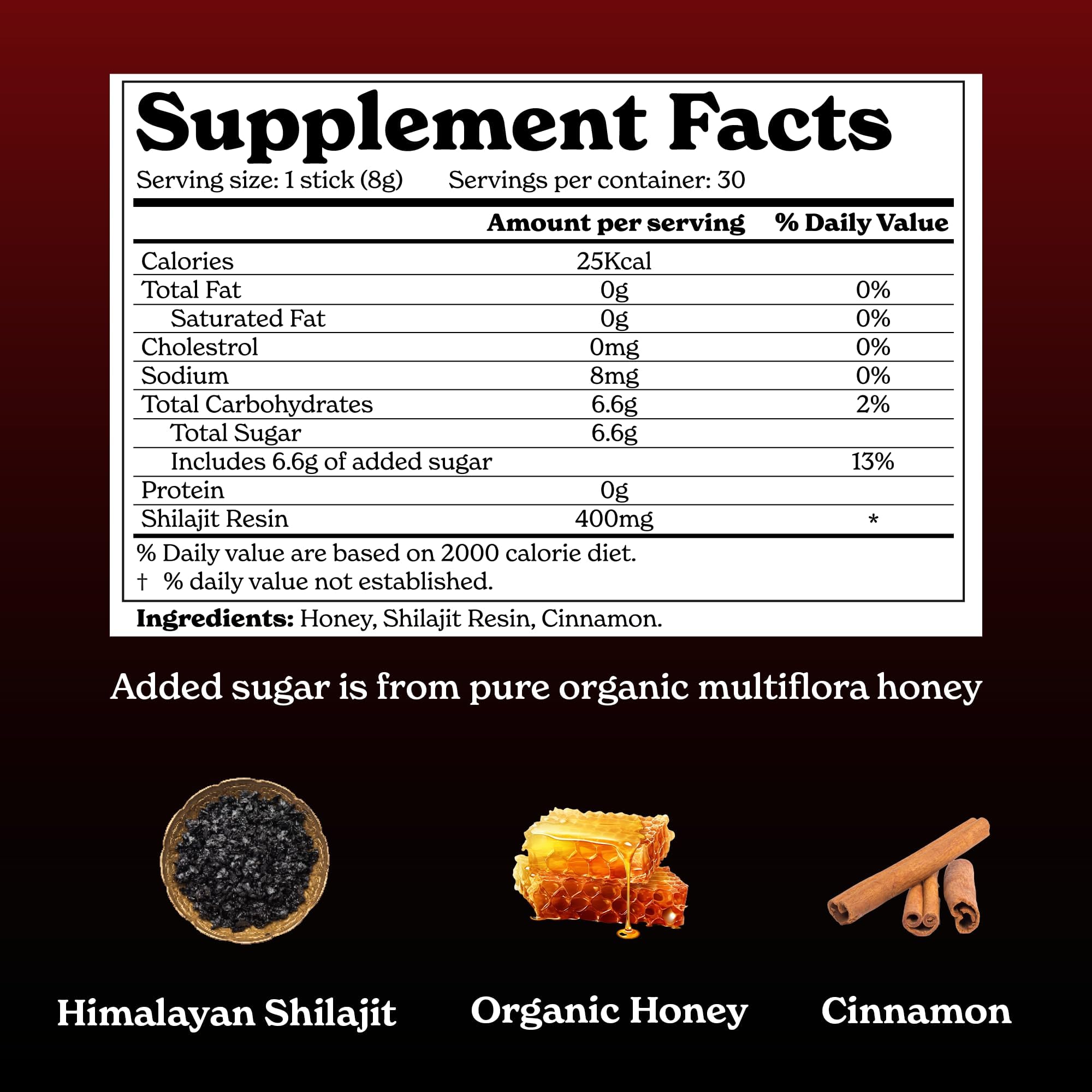 Better Alt barritas Shilajit miel orgánica, consumo sencillo en cualquier momento.
