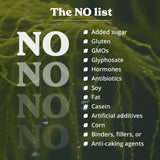Cápsulas veganas y sostenibles, sin gluten ni conservantes añadidos.