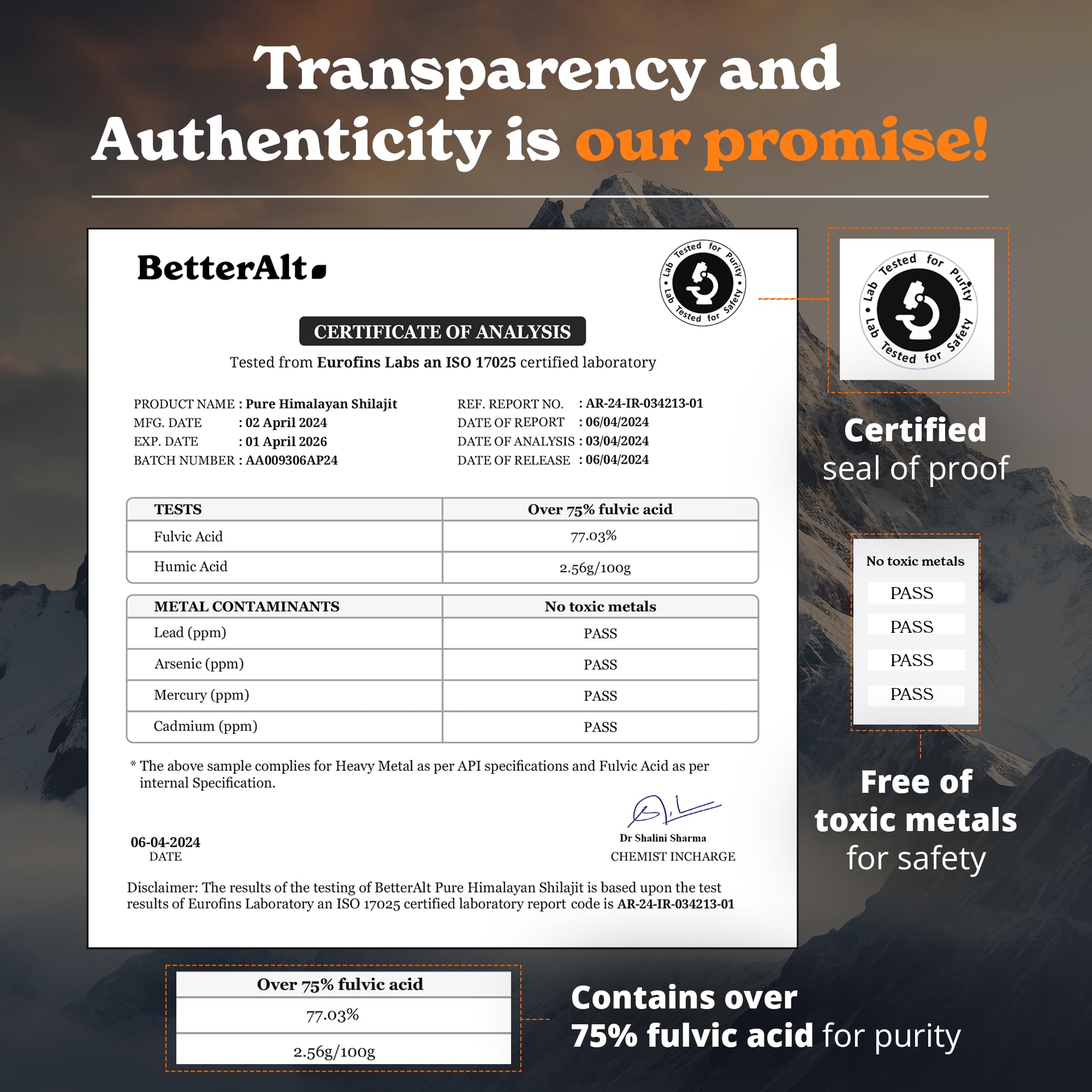 Better Alt resina Shilajit Himalayo: dosis diaria sencilla para incorporar en bebidas.