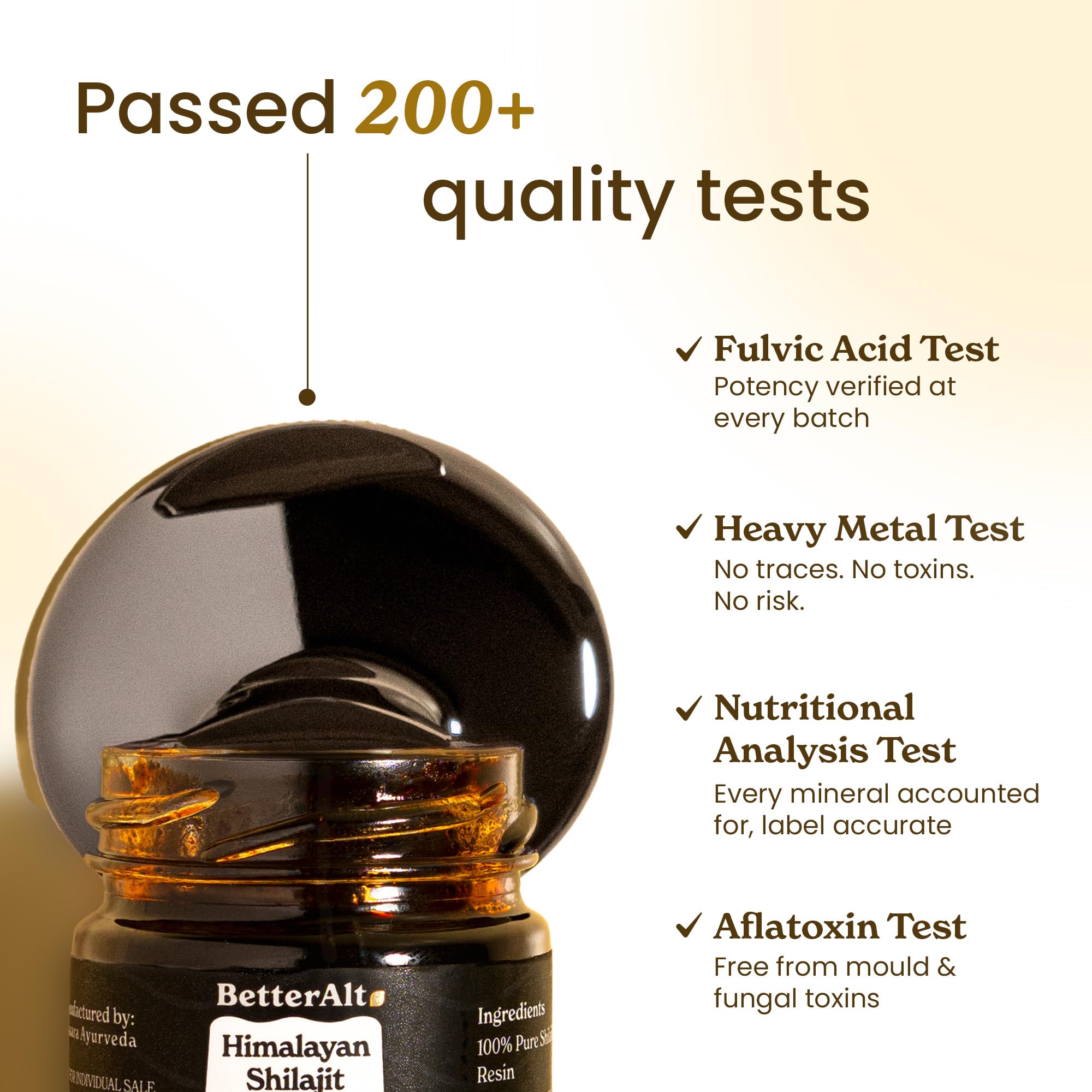 Better Alt Resina Shilajit Himalaya, soporte de nutrientes para la vida diaria.