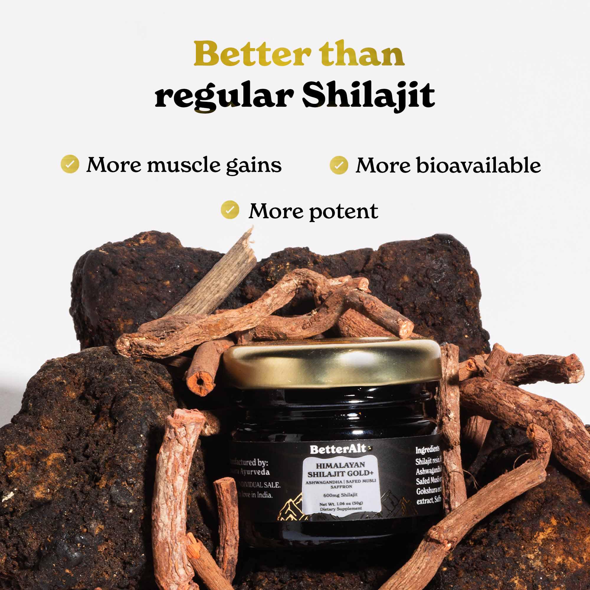 Better Alt Shilajit Gold Gokshura para combatir fatiga.