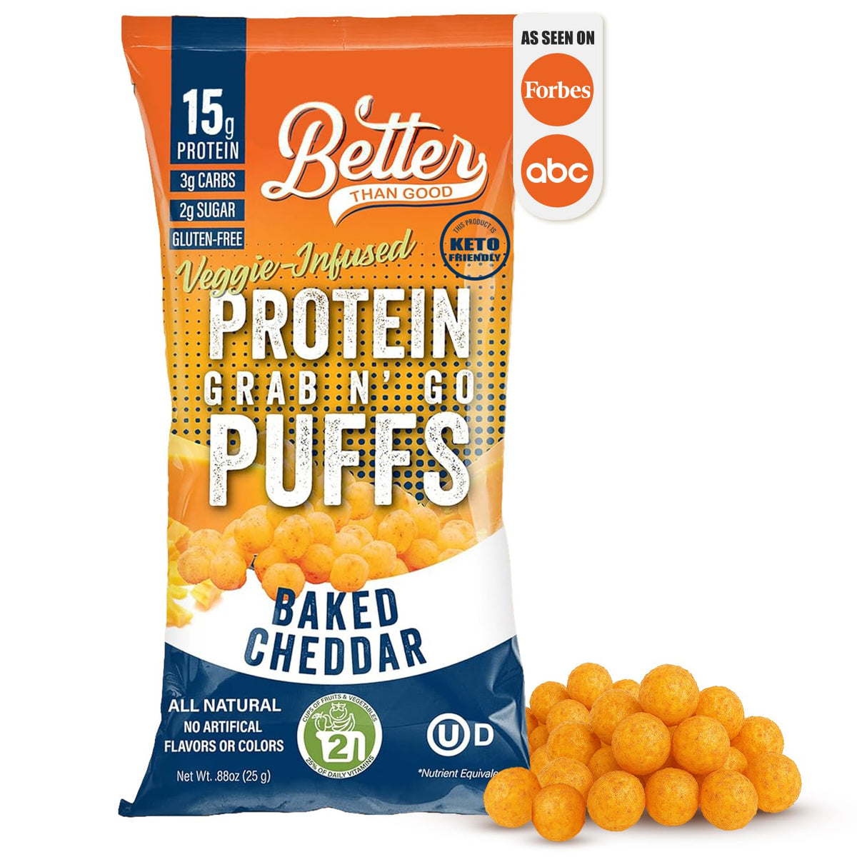 Better Than Good Puffs cheddar crujientes para snack cetogénico