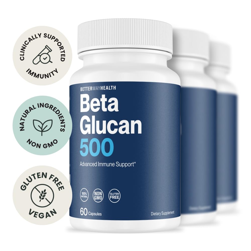 Beta Glucano 500, cápsulas cercanas, favorece respuestas inmunes potenciales.