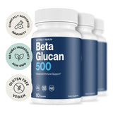 Beta Glucano 500, cápsulas cercanas, favorece respuestas inmunes potenciales.