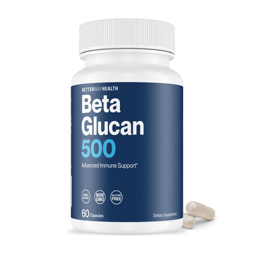 Empaque de Better Way Health Beta Glucano 500 para uso diario.