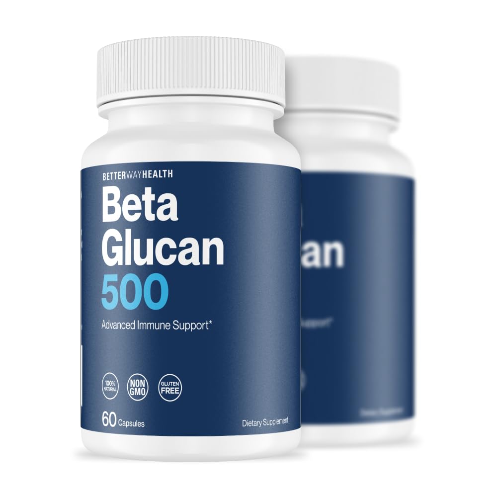 Frasco de Better Way Health Beta Glucano 500 para respaldo inmunológico diario.