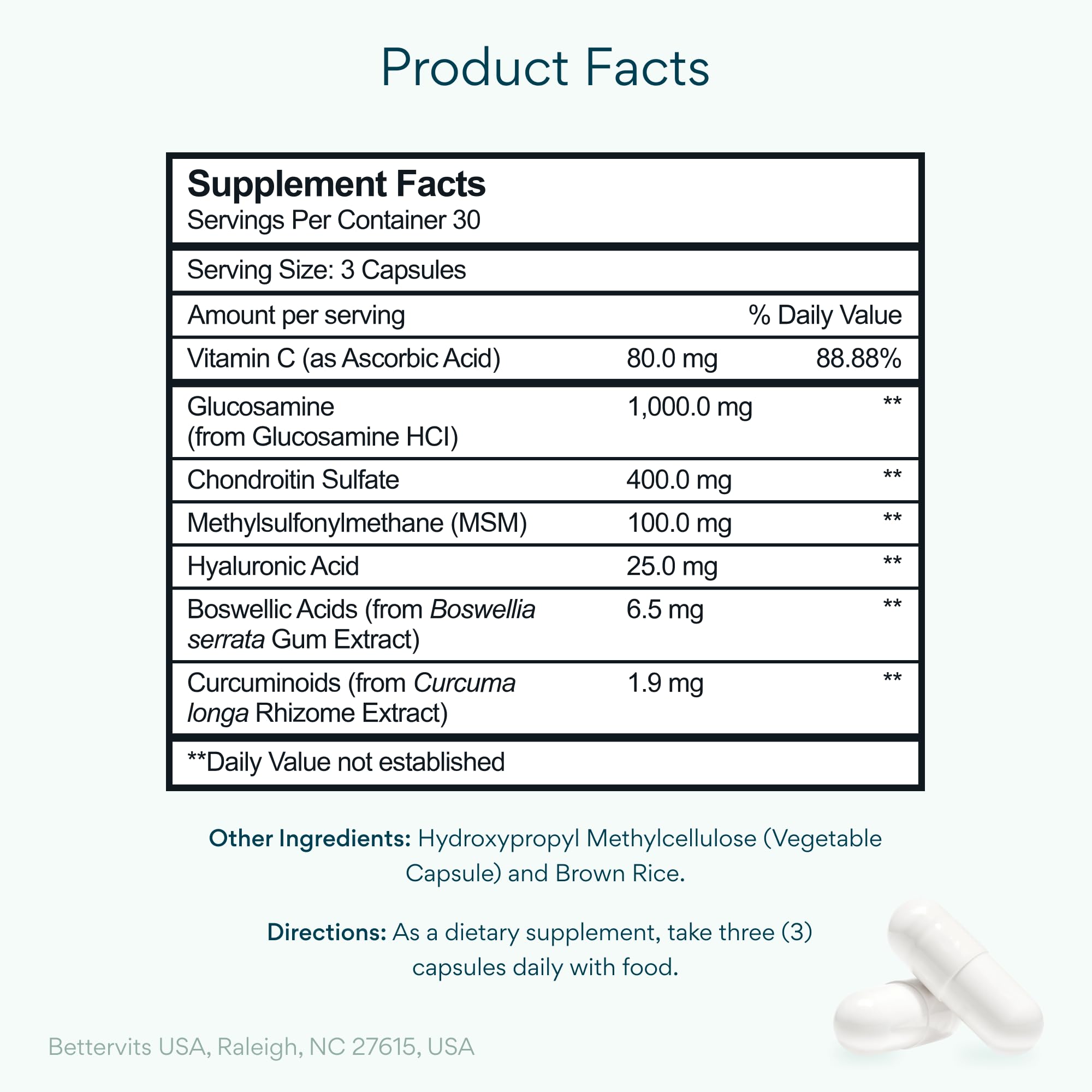 Bettervits extracto de boswellia serrata para articulaciones sanas.