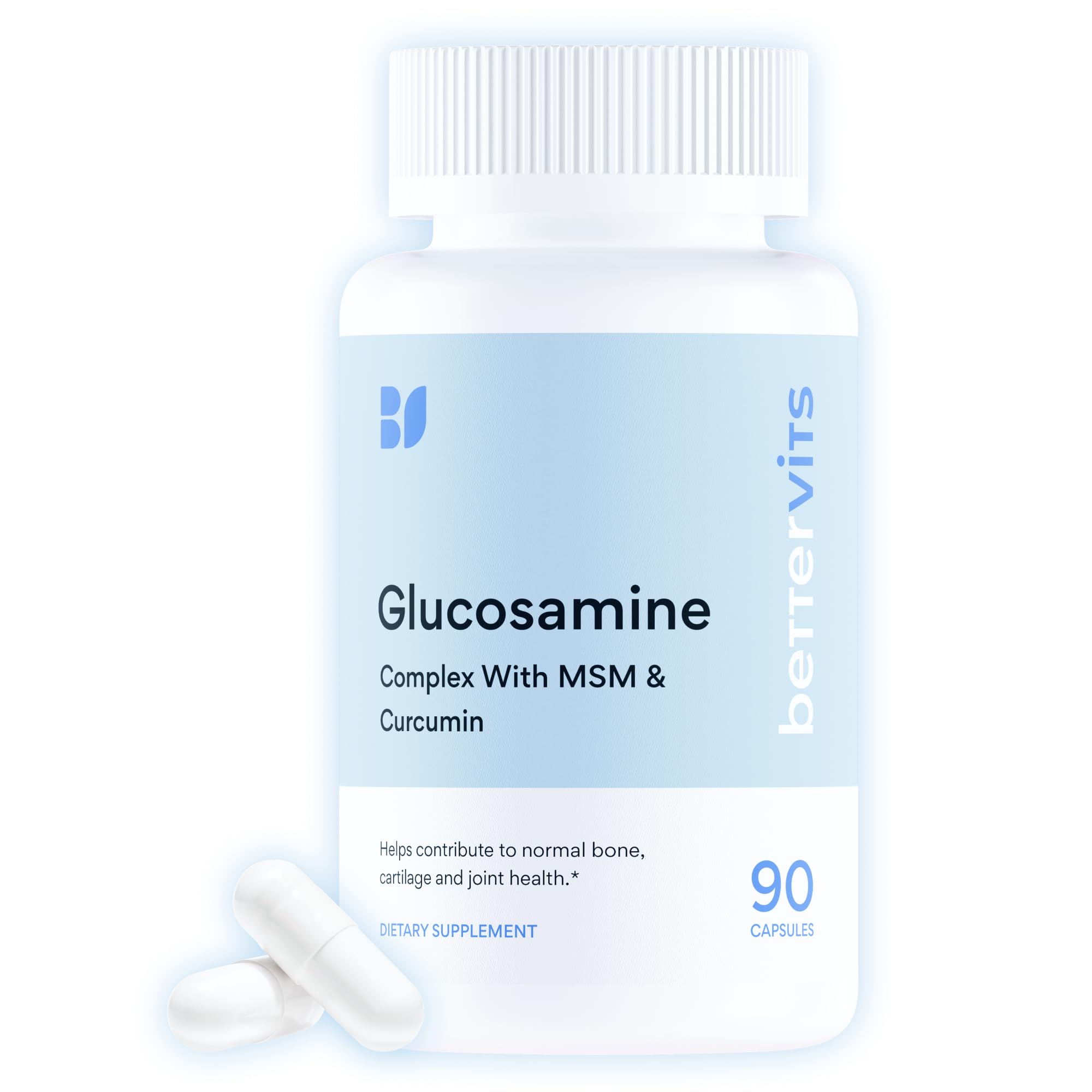 Bettervits glucosamina MSM chondroitina cápsulas para movilidad diaria.