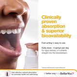 BetterYou B12 gotas diminutas, absorción rápida.